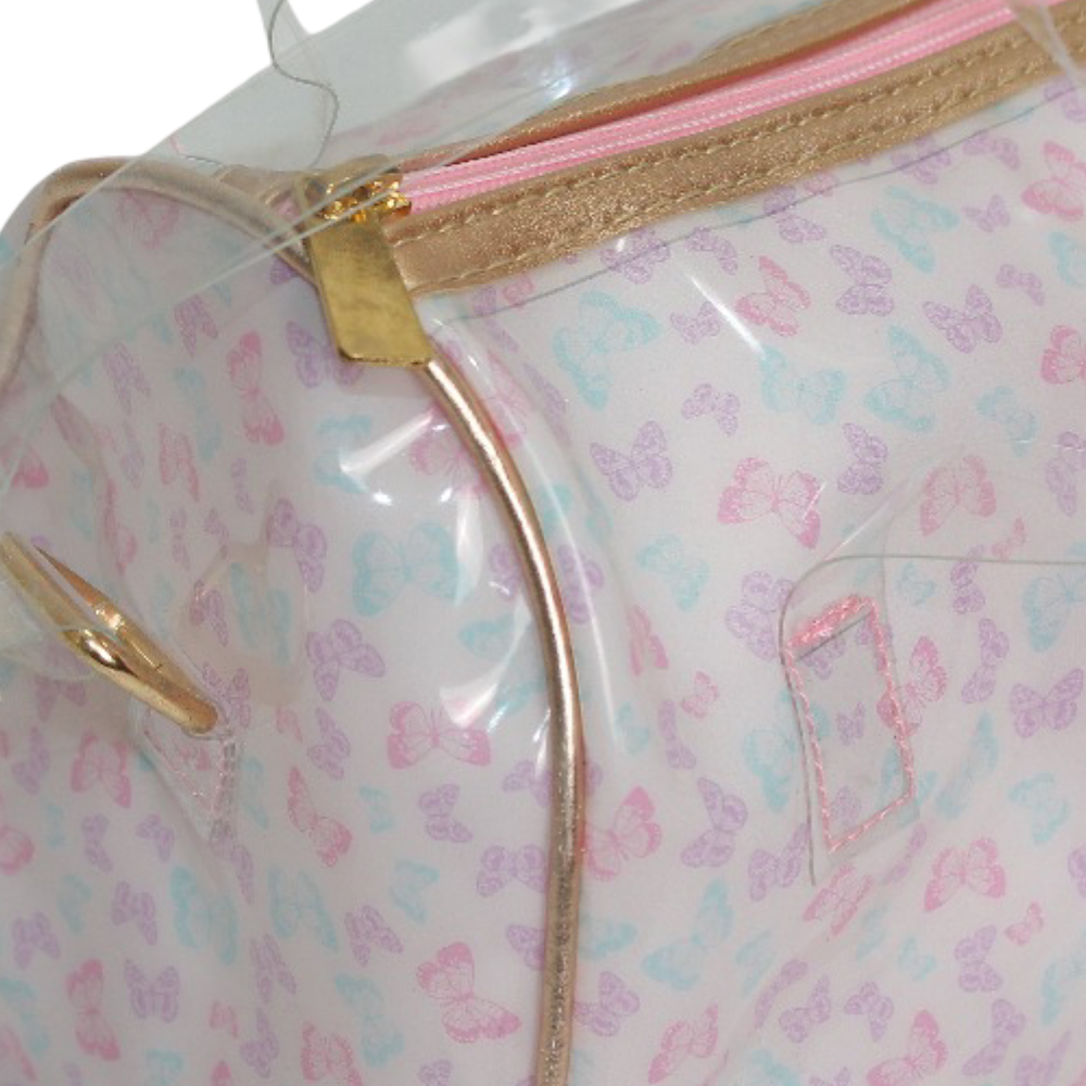 Girls Cross Bag – White with Butterflies Design