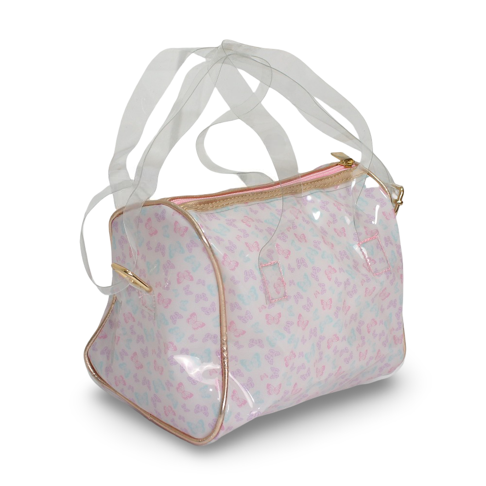 Girls Cross Bag – White with Butterflies Design