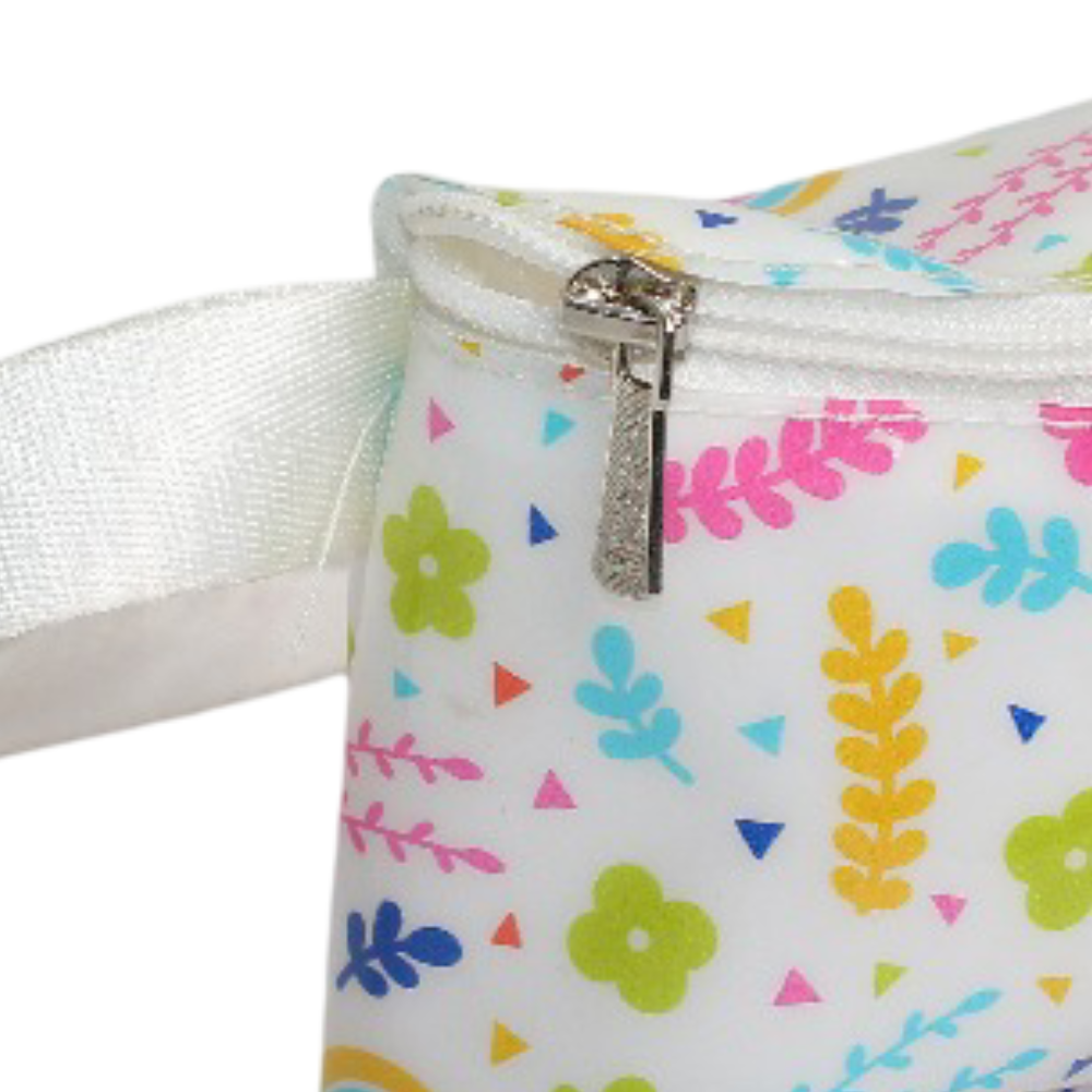 Girls Cross Bag – White with Flowers Design