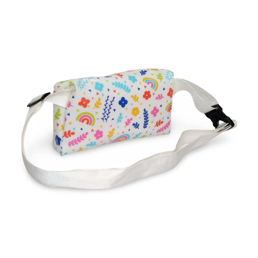 Girls Cross Bag – White with Flowers Design
