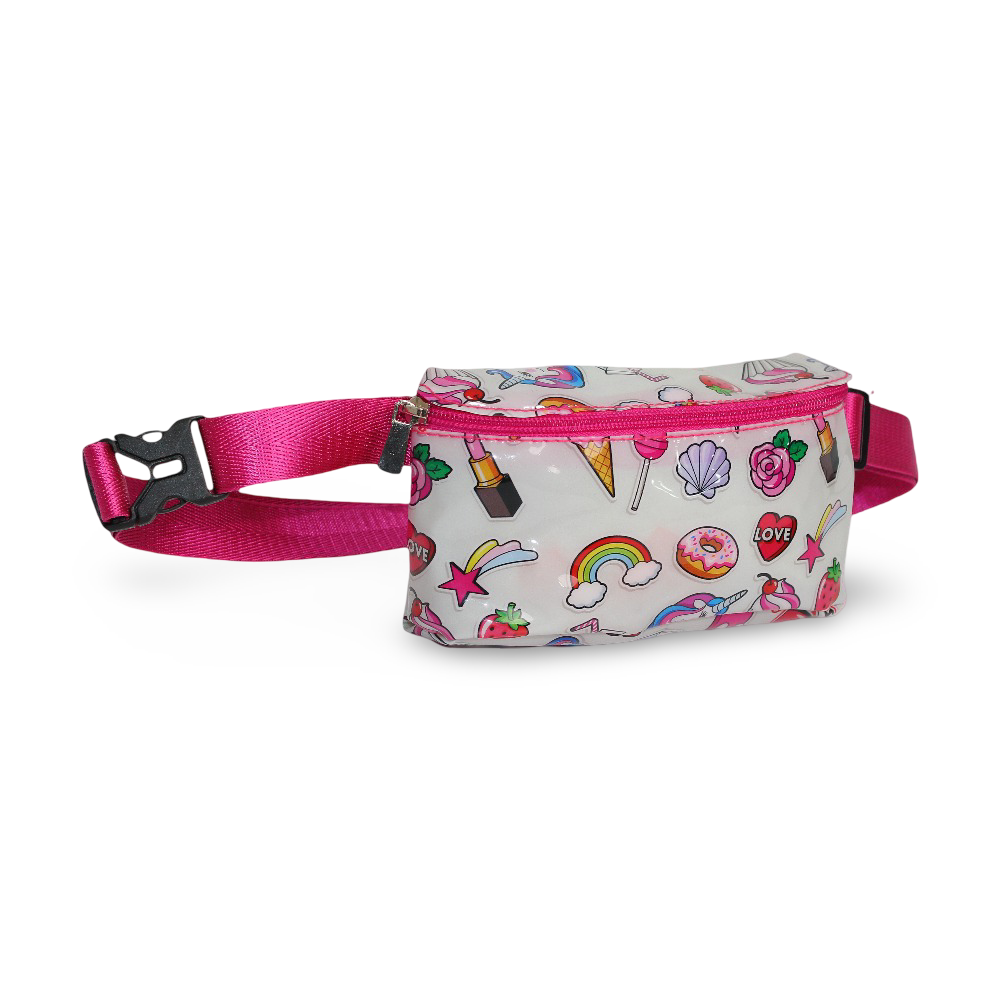 Girls Cross Bag – Fuchsia with Cute Design - School - Fancy