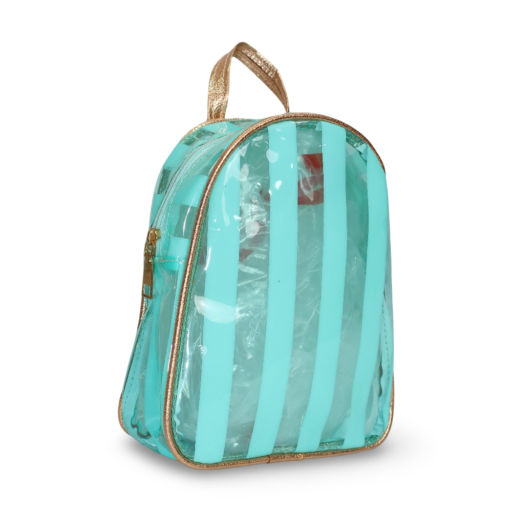 Girls Backpack – Transparent Aqua - School - Fancy