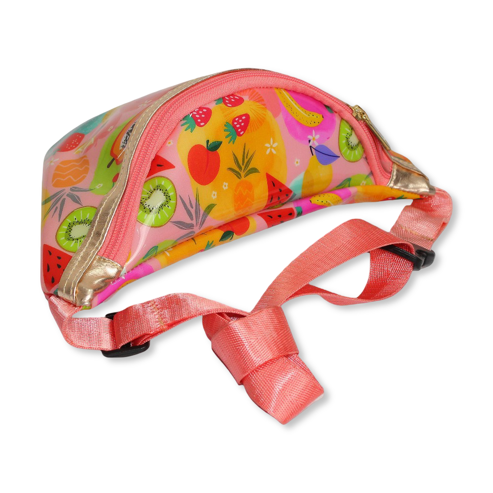 Girls Waist Bag – Salmon with Fruits Design