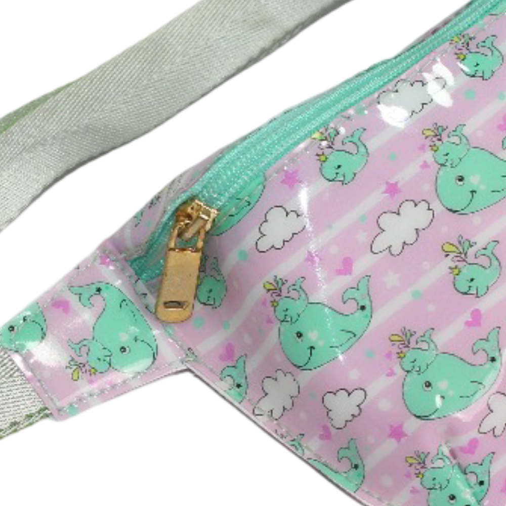 Girls Waist Bag – Mint with Dolphin Design
