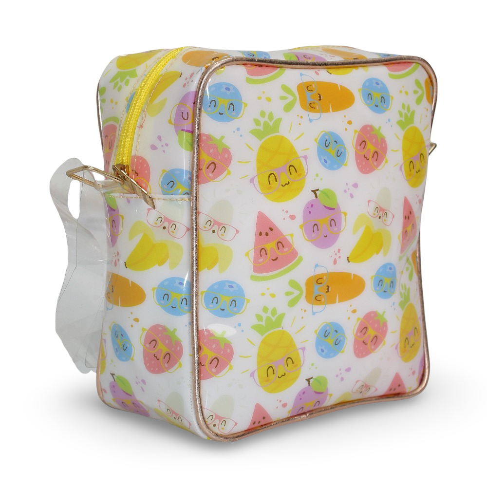 Girls Cross Bag – White with Fruits Design