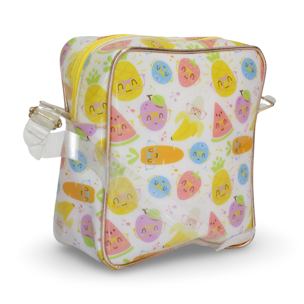 Girls Cross Bag – White with Fruits Design