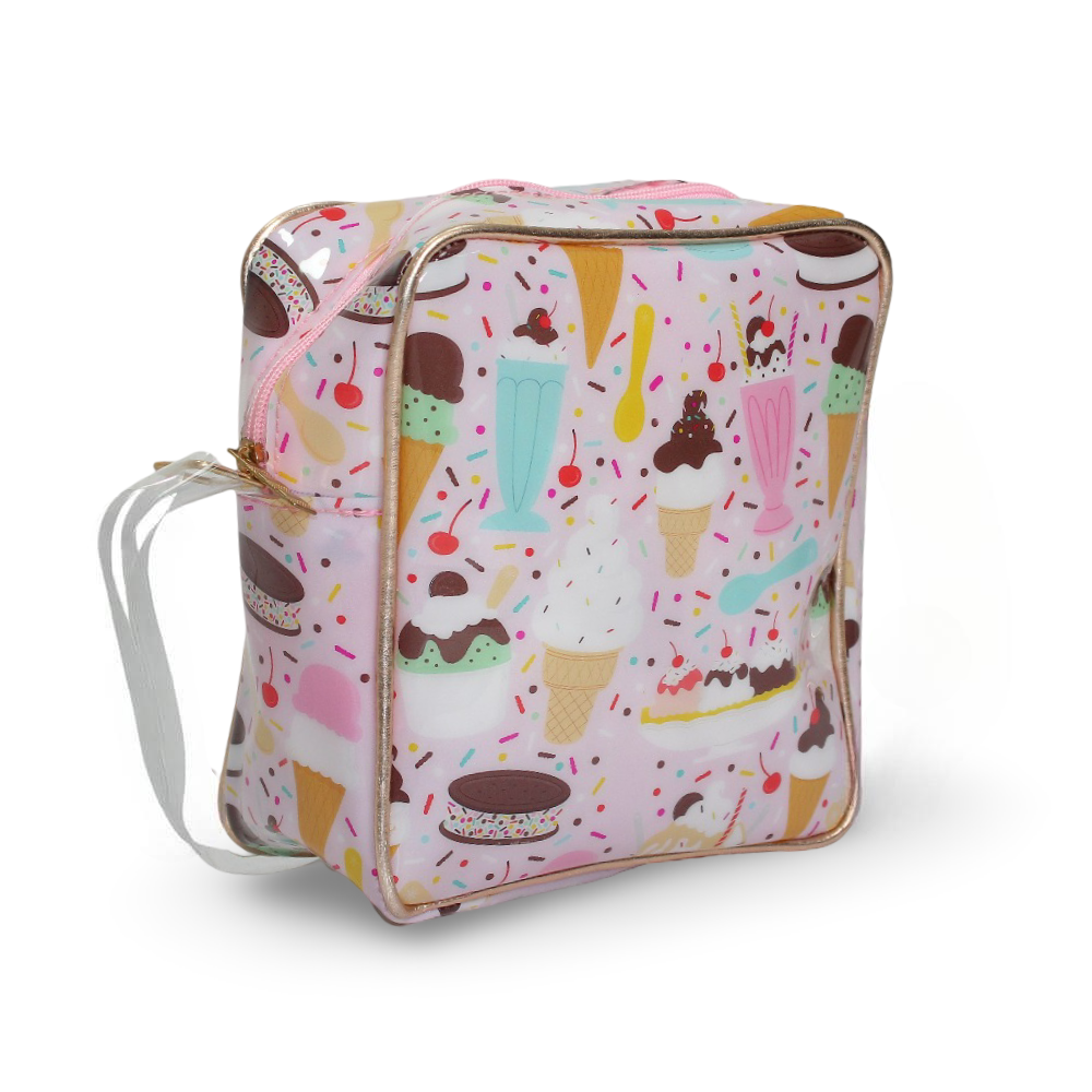 Girls Cross Bag – Pink with Ice Cream Design