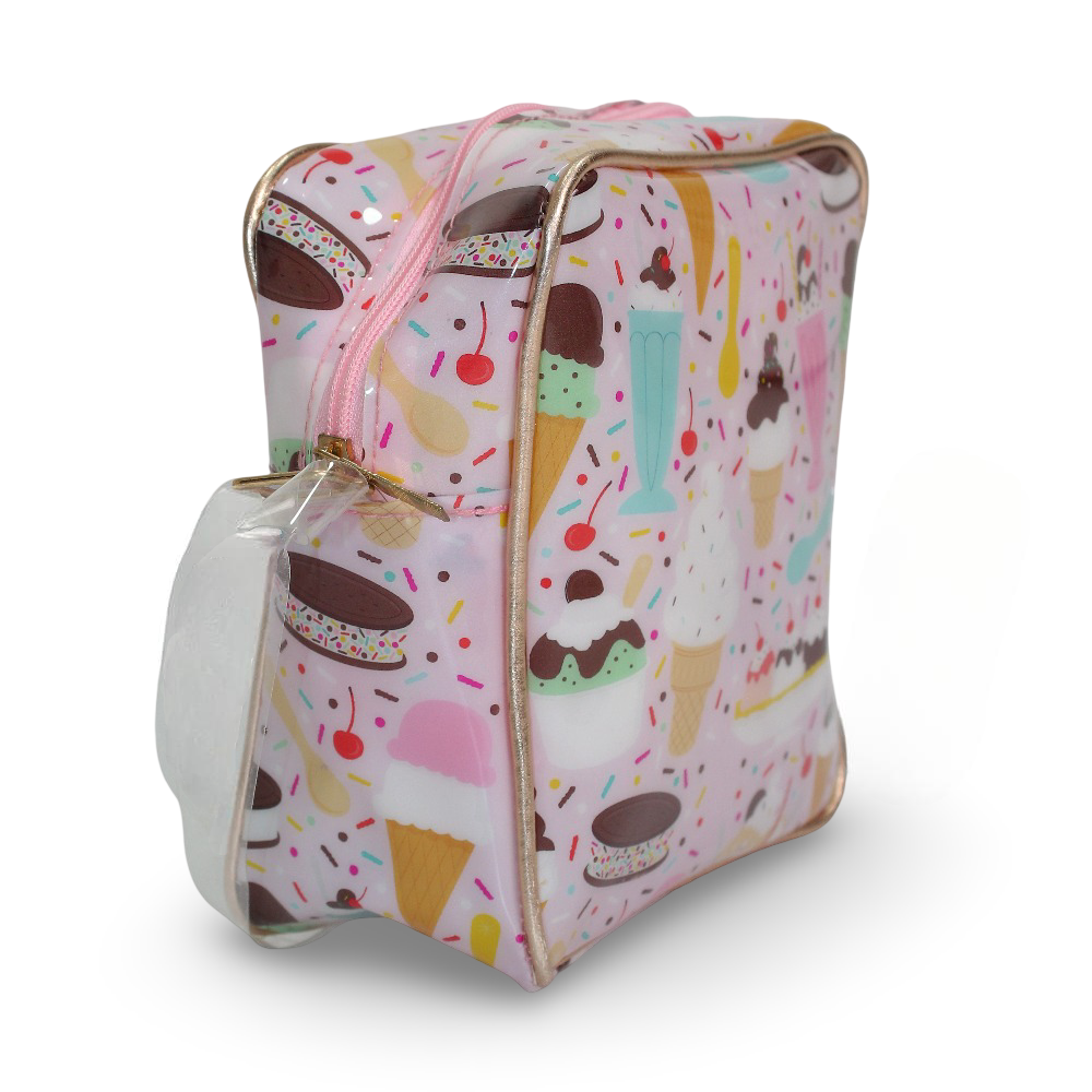 Girls Cross Bag – Pink with Ice Cream Design