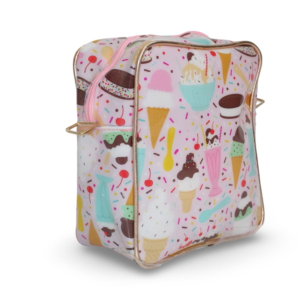 Girls Cross Bag – Pink with Ice Cream Design