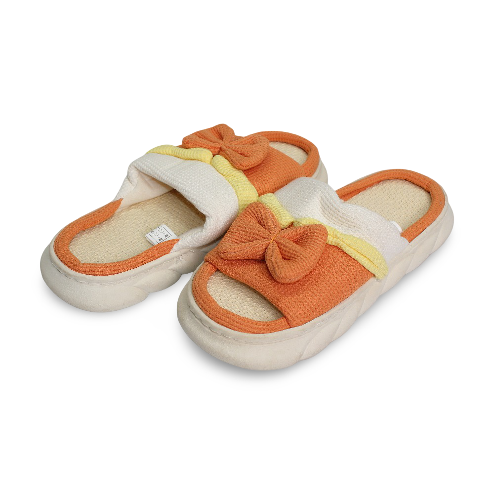 Woman Fur Slippers – with Bow Design