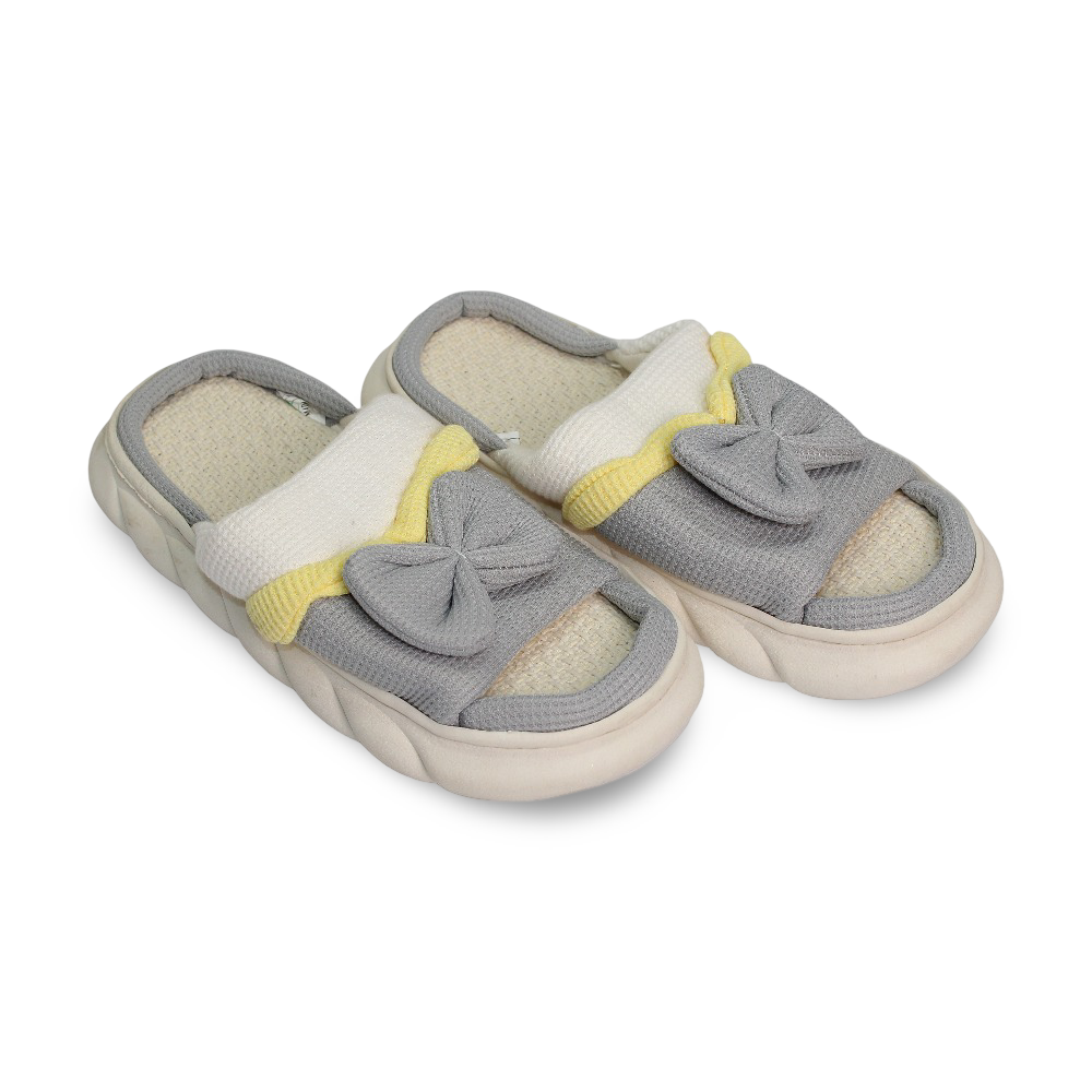 Woman Fur Slippers – with Bow Design