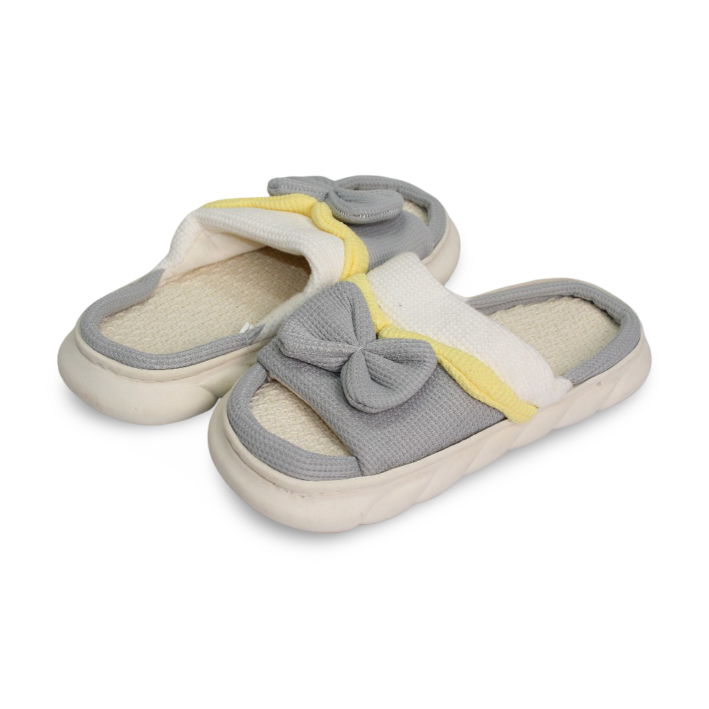 Woman Fur Slippers – with Bow Design