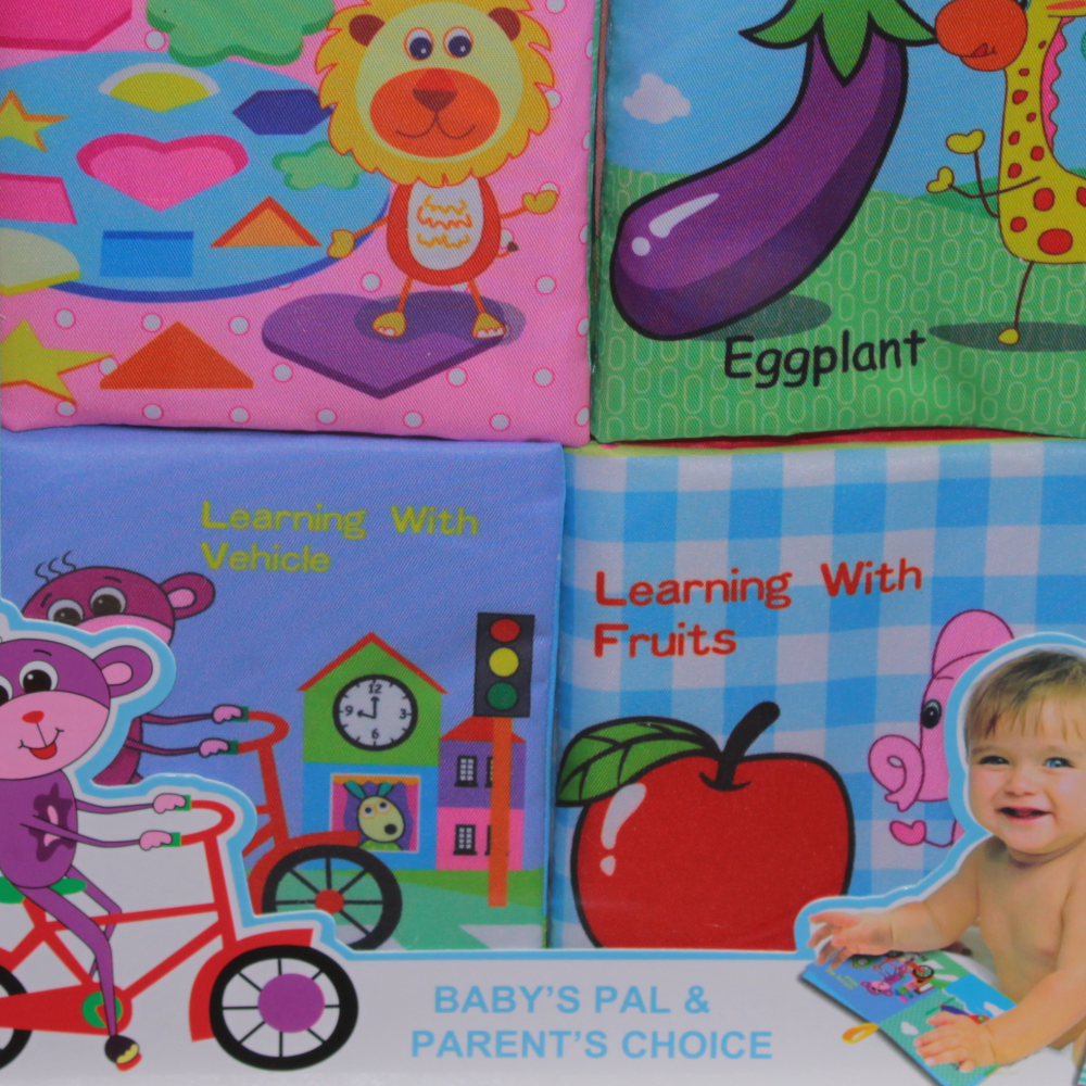 Baby Cognitive Soft Books Set – 4 in 1 Learning Books
