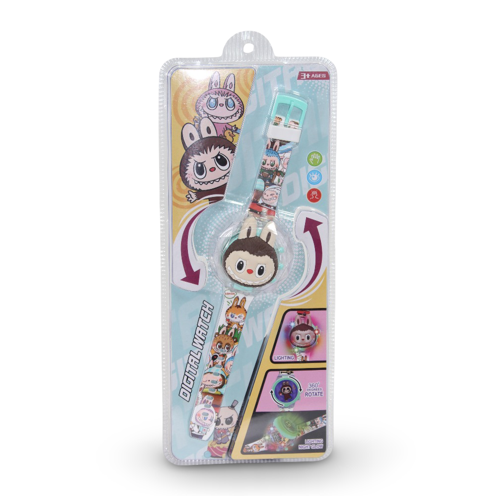 3D Light-Up Kids Digital Wrist Watch – Labubu Design