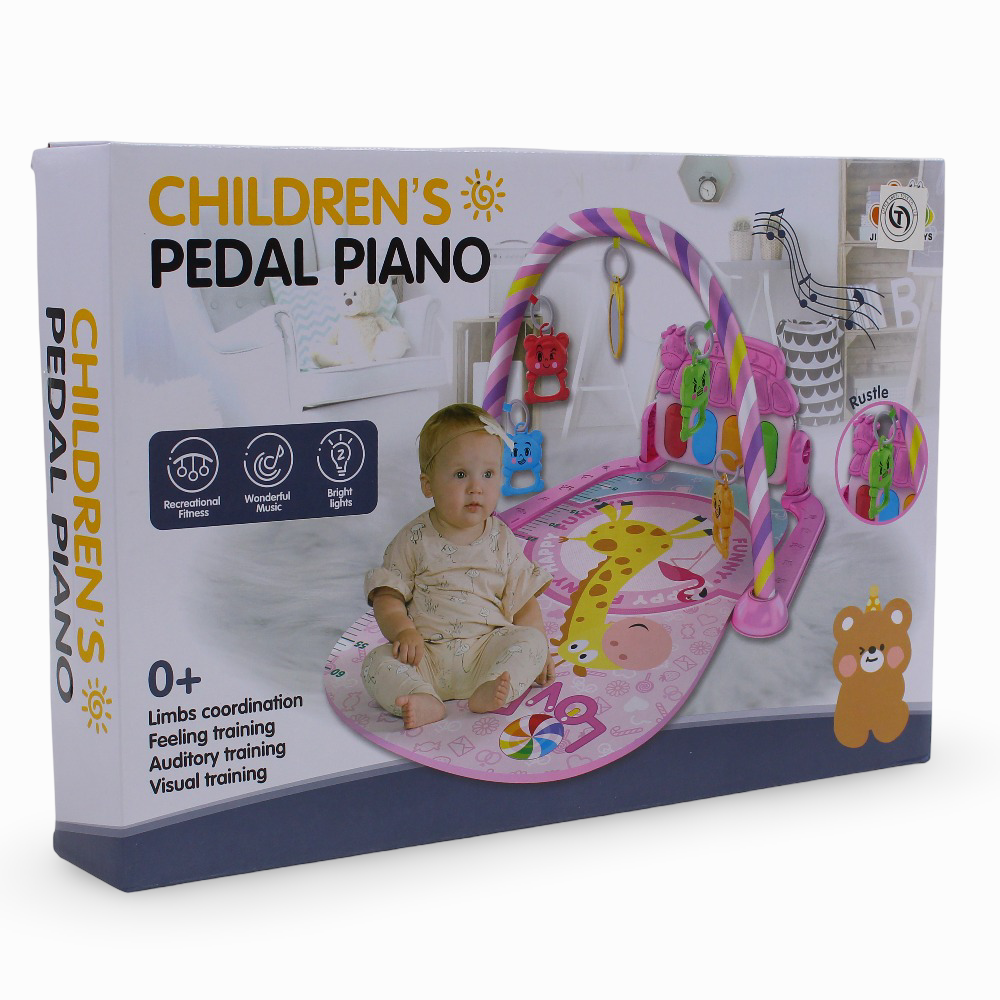 Children's Pedal Piano - Pink with a Unicorn Print
