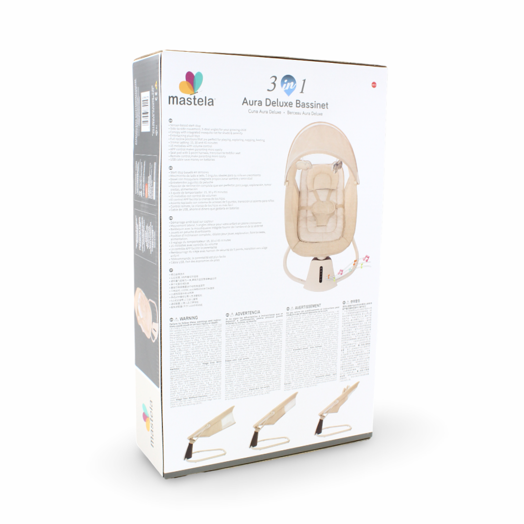 Mastela 3-In-1 Aura Deluxe Bassinet Swing – Beige