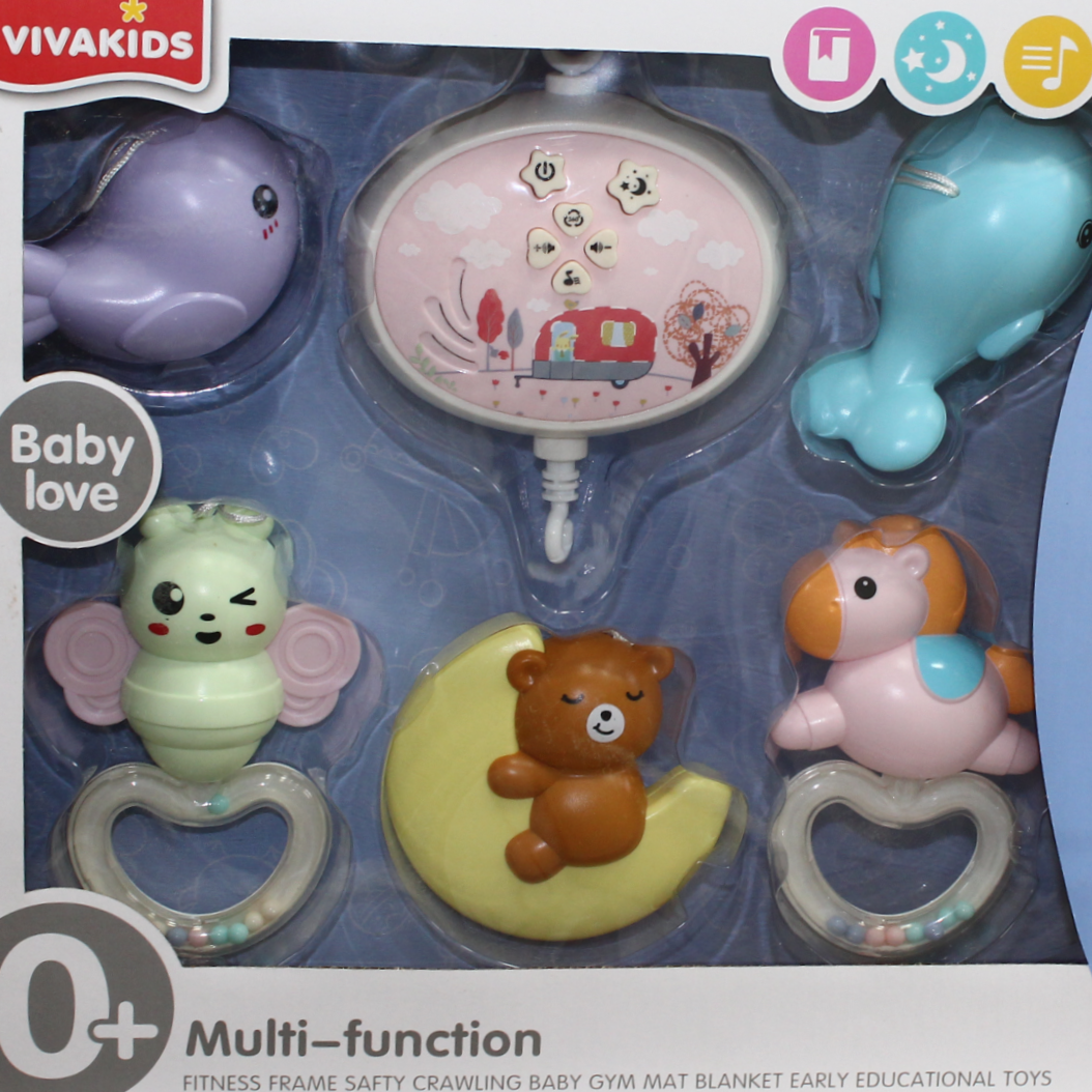 Vivakids Musical Baby Crib Mobile – Pink