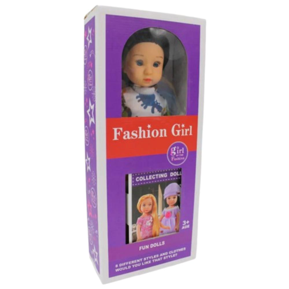 Fashion Girl Doll – Off-White Dress with Animal Prints