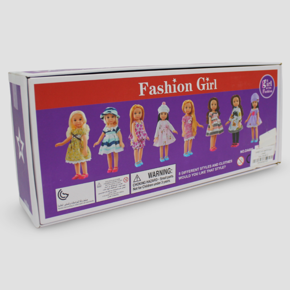 Fashion Girl Doll – Off-White Dress with Animal Prints