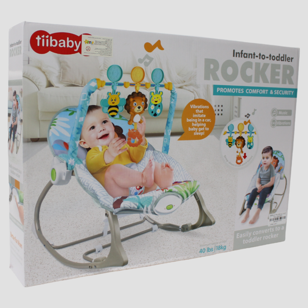 Tiibaby Infant to Toddler Rocker Promotes (Comfort & Security) 18Kg - Blue & Grey