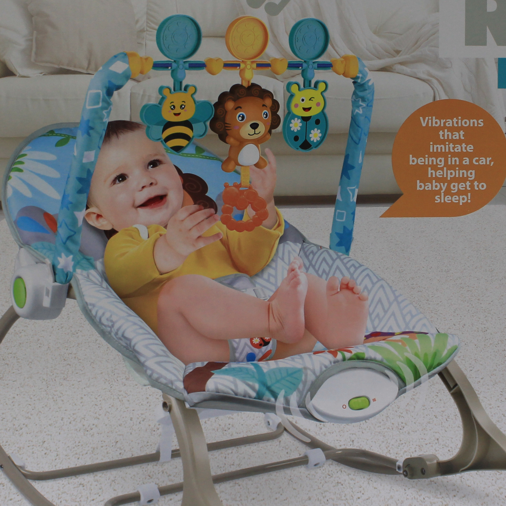 Tiibaby Infant to Toddler Rocker Promotes (Comfort & Security) 18Kg - Blue & Grey