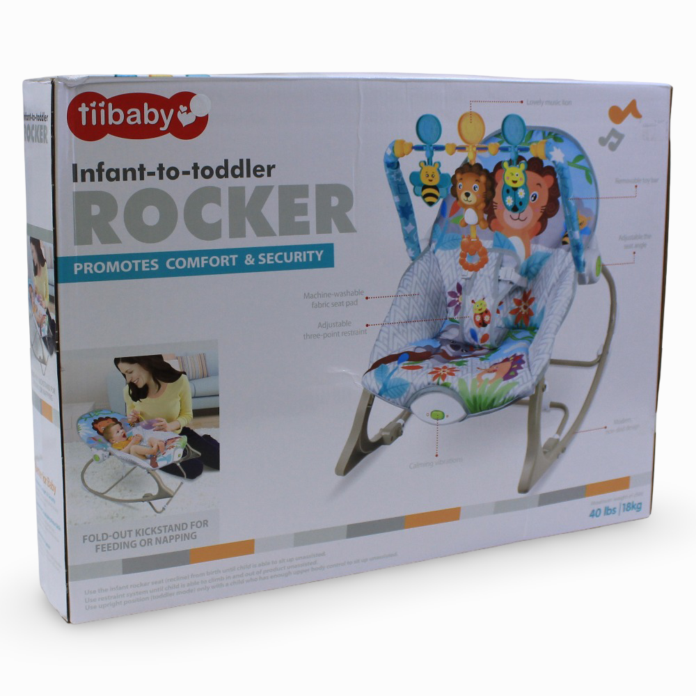 Tiibaby Infant to Toddler Rocker Promotes (Comfort & Security) 18Kg - Blue & Grey