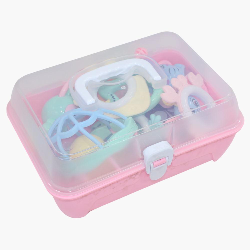 Baby Rattle Box – 10 Pieces – Pink