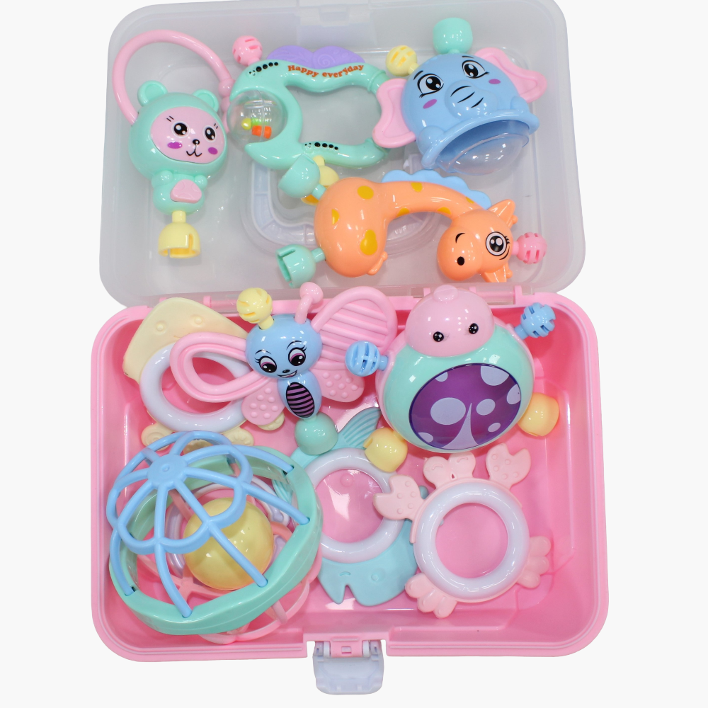 Baby Rattle Box – 10 Pieces – Pink