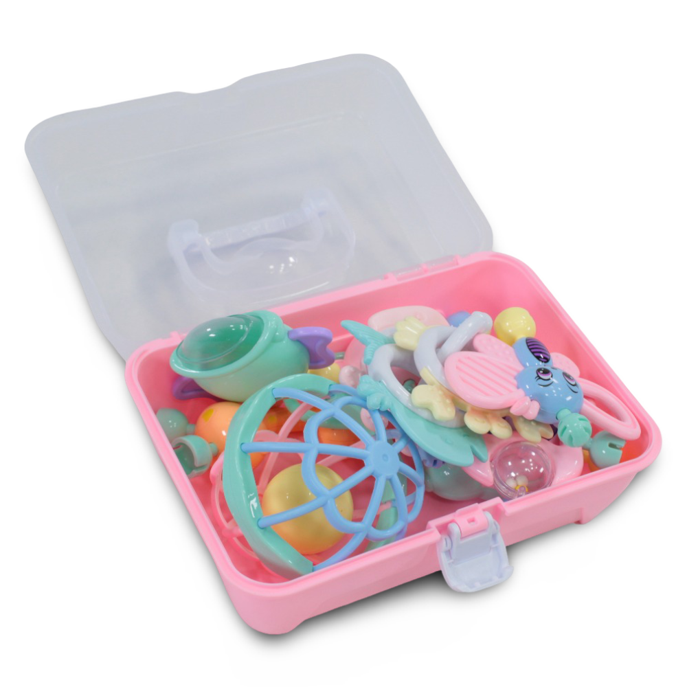 Baby Rattle Box – 10 Pieces – Pink