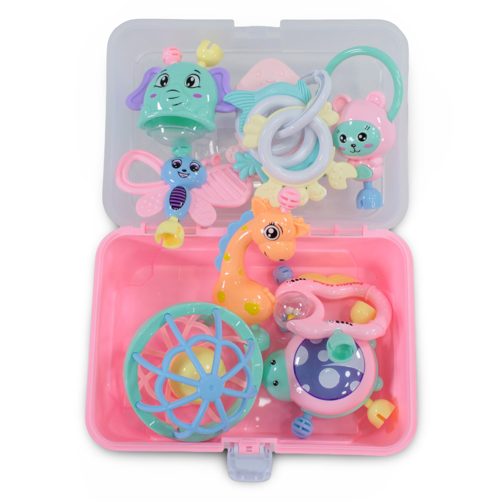 Baby Rattle Box – 10 Pieces – Pink
