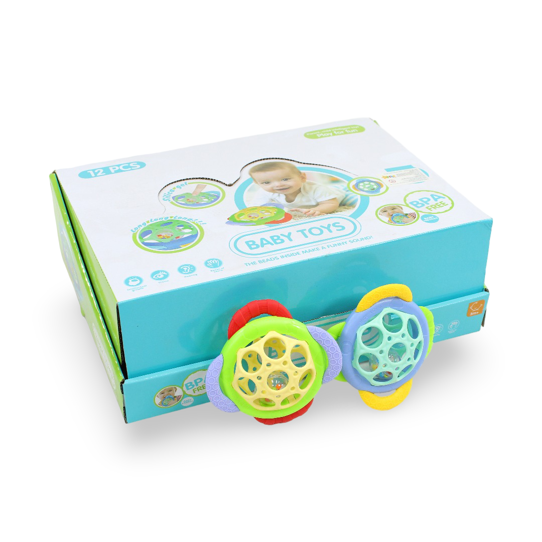 Baby Rattle and Teether Toy Set – 12Pcs