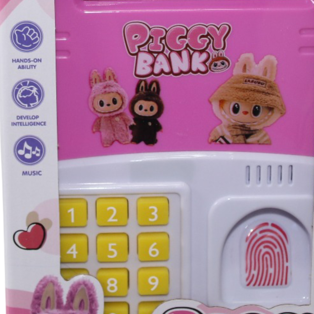 Multifunction Music Money Safe – Pink Labubu Design