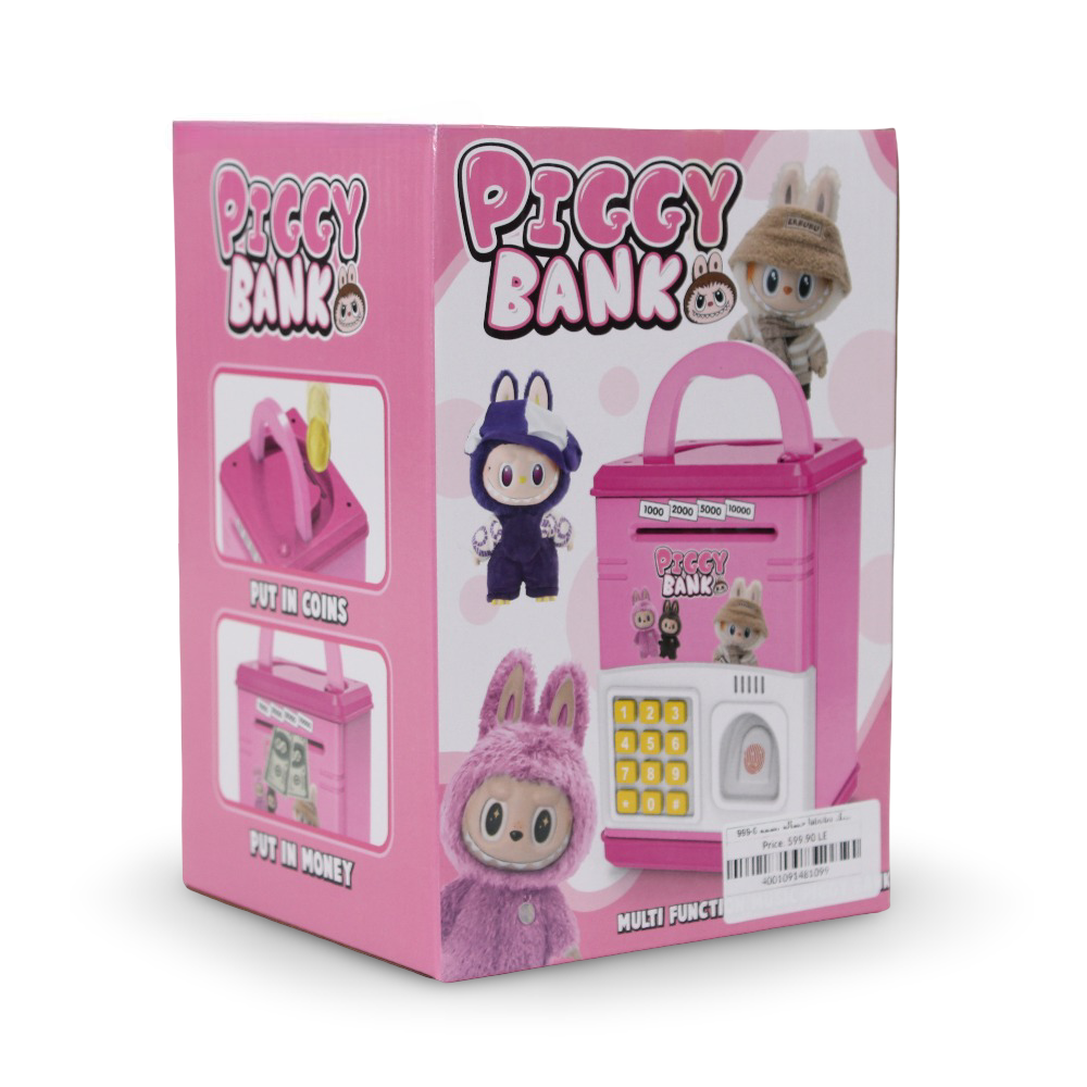 Multifunction Music Money Safe – Pink Labubu Design