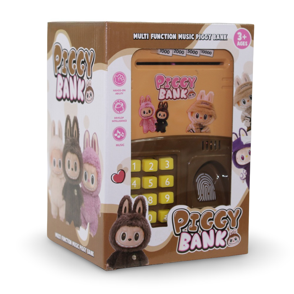Multifunction Music Money Safe – Brown Labubu Design