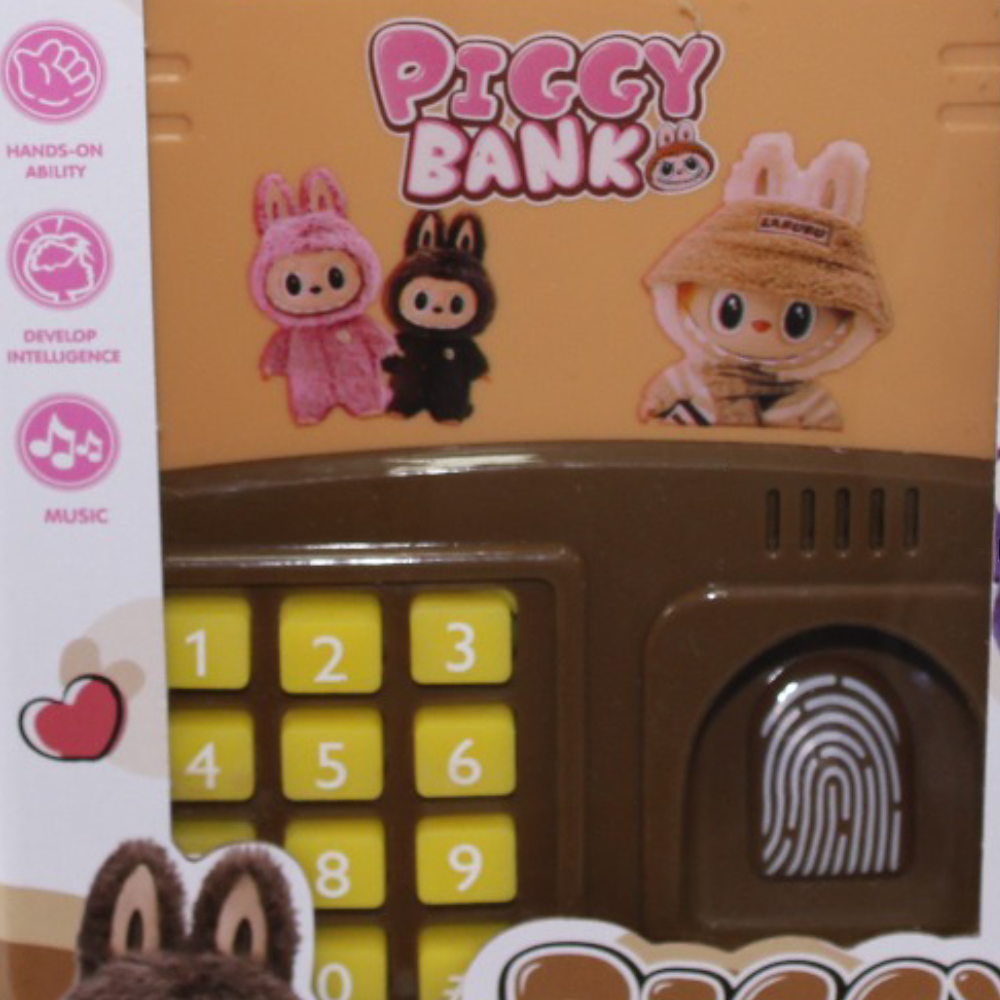 Multifunction Music Money Safe – Brown Labubu Design