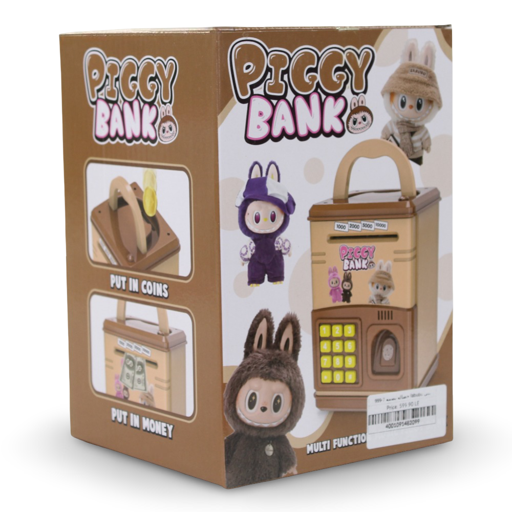 Multifunction Music Money Safe – Brown Labubu Design