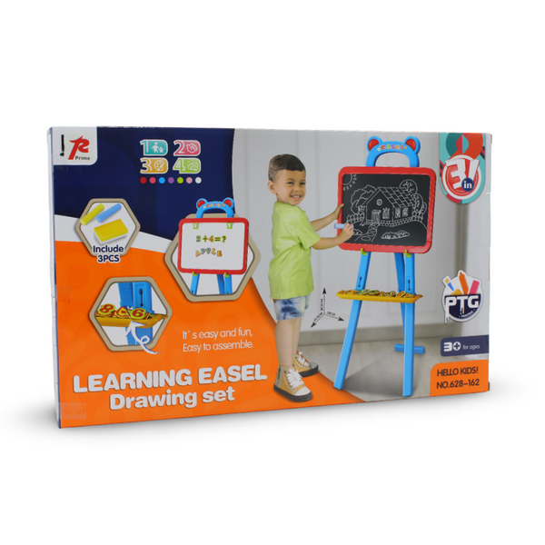 3-in-1 Kids Learning Easel and Drawing Set