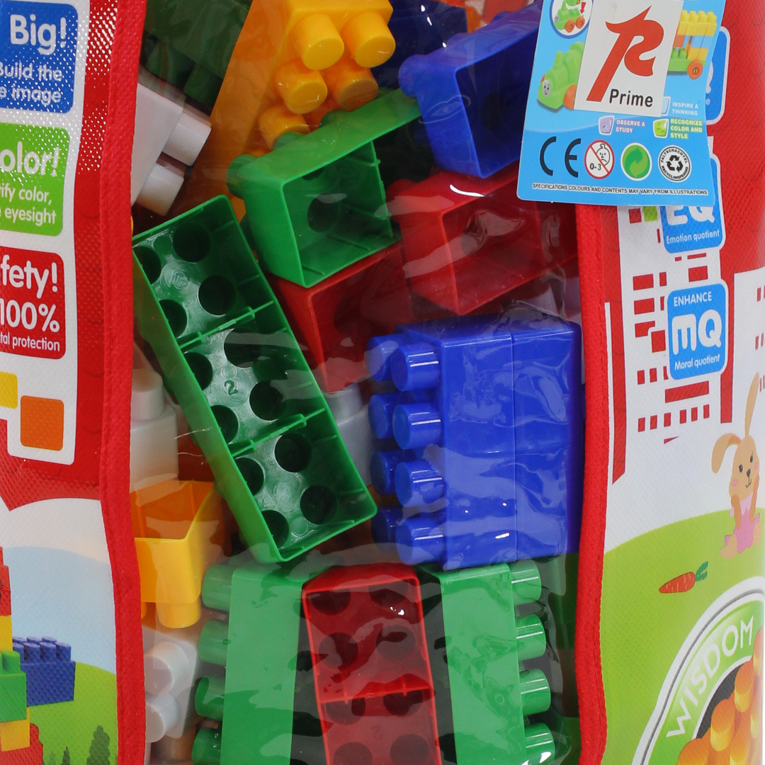 Building Blocks Set with Storage Bag – 200 Pieces Multicolor