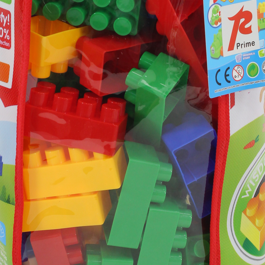 Building Blocks Set with Storage Bag – 140 Pieces Multicolor