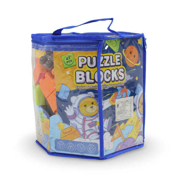 Space Building Blocks Set with Storage Bag – 47 Pieces Multicolor