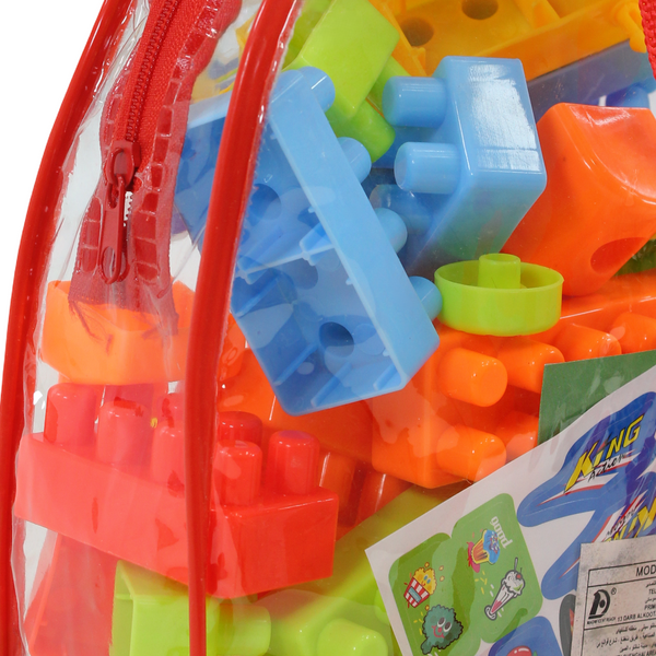Building Blocks Set with Backpack Storage Bag – 59 Pieces Multicolor