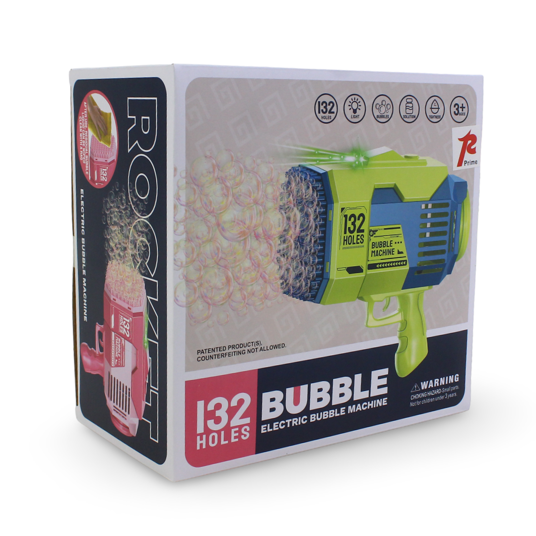 Prime 132-Hole Rocket Bubble Machine Gun – Blue
