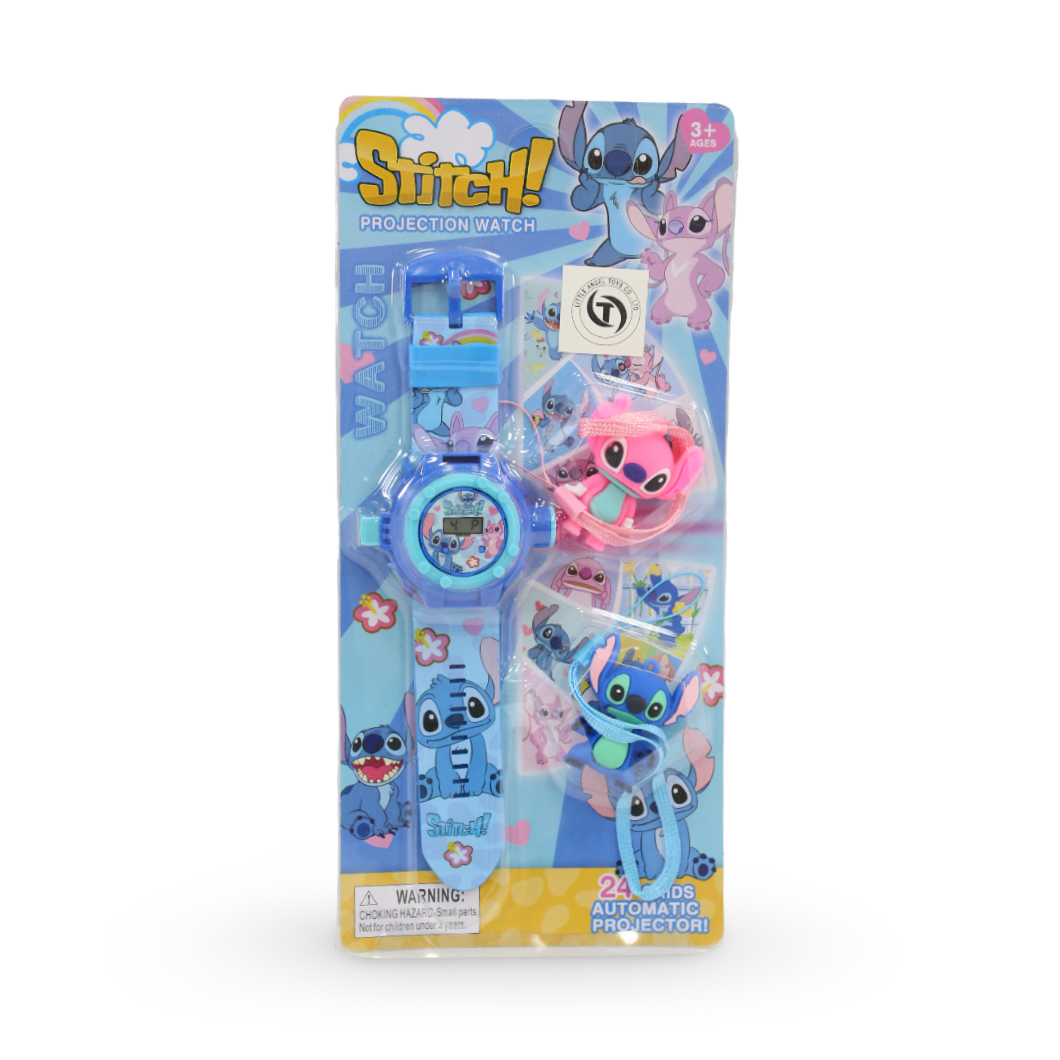Stitch Digital Projector Watch + 2 Keychains