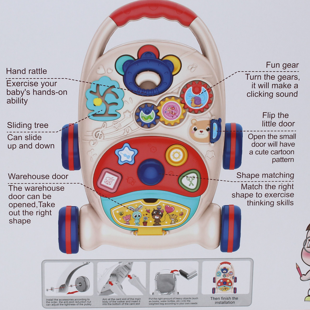 Baby Walker Light & Music – Pink