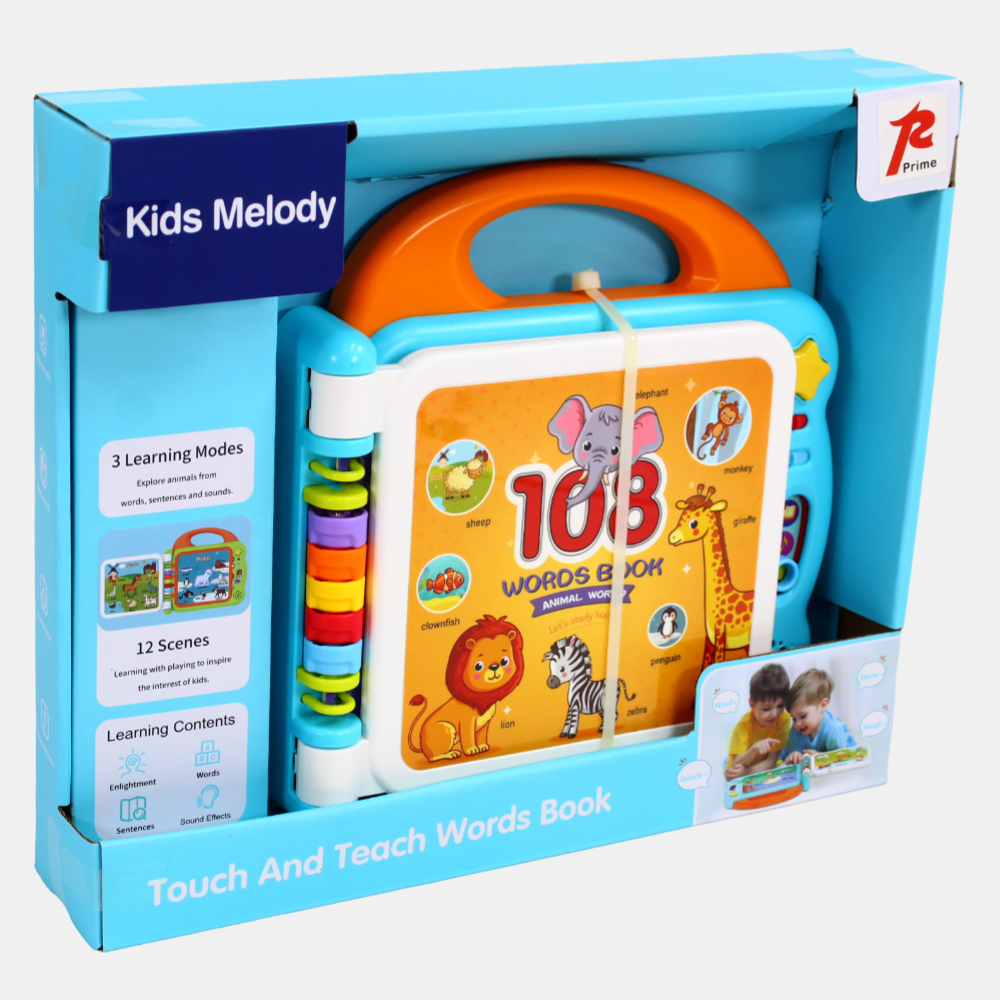 Interactive Touch & Teach Learning Book – 108 English Words & Animal Sounds