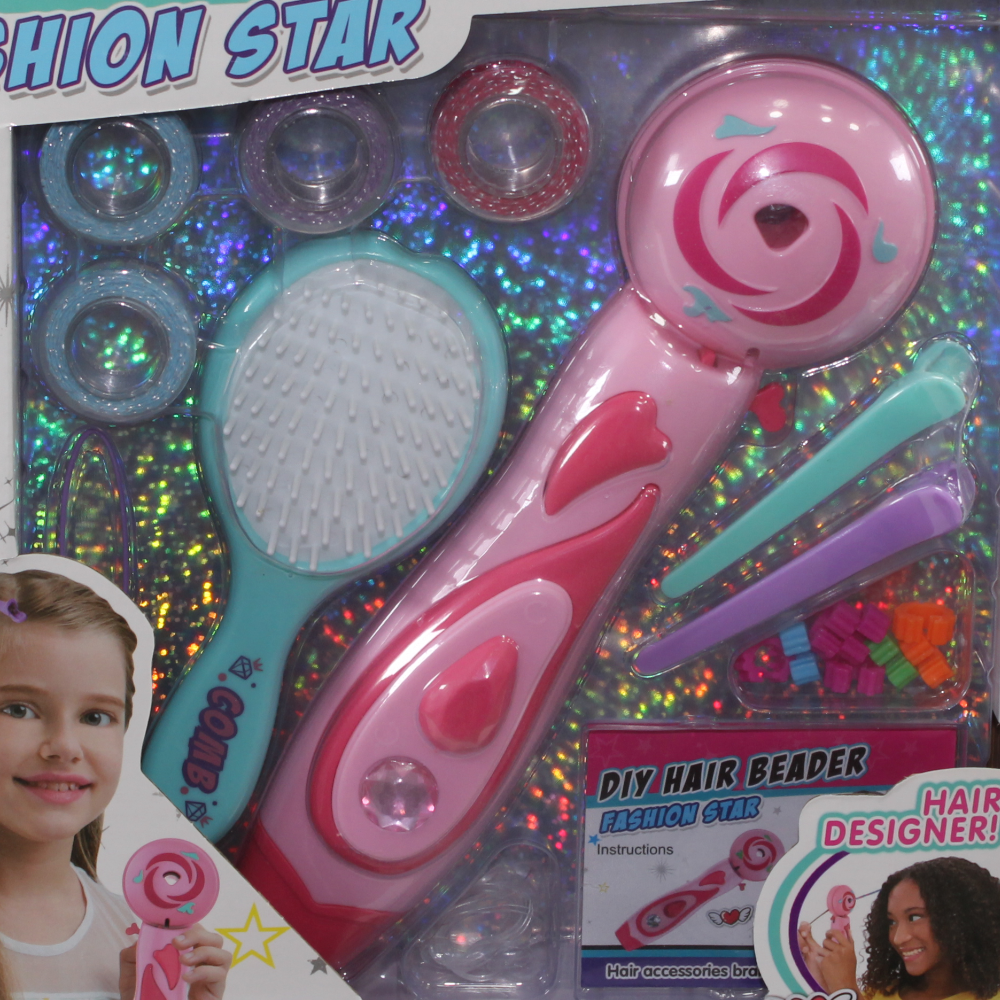 DIY Hair Beader Fashion Star Set – Pink