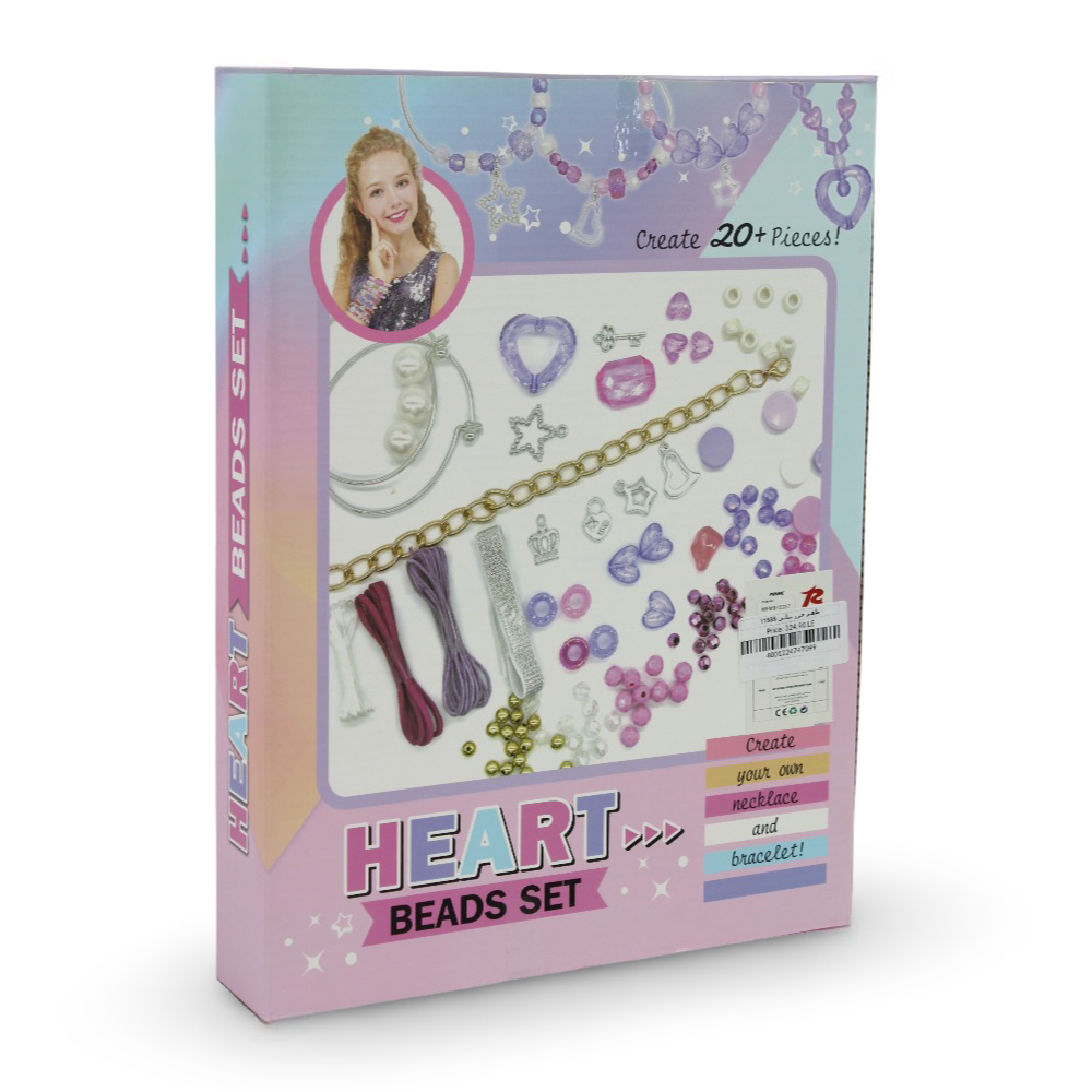 Heart Beads Jewelry Making Set – Creative Necklace & Bracelet Kit
