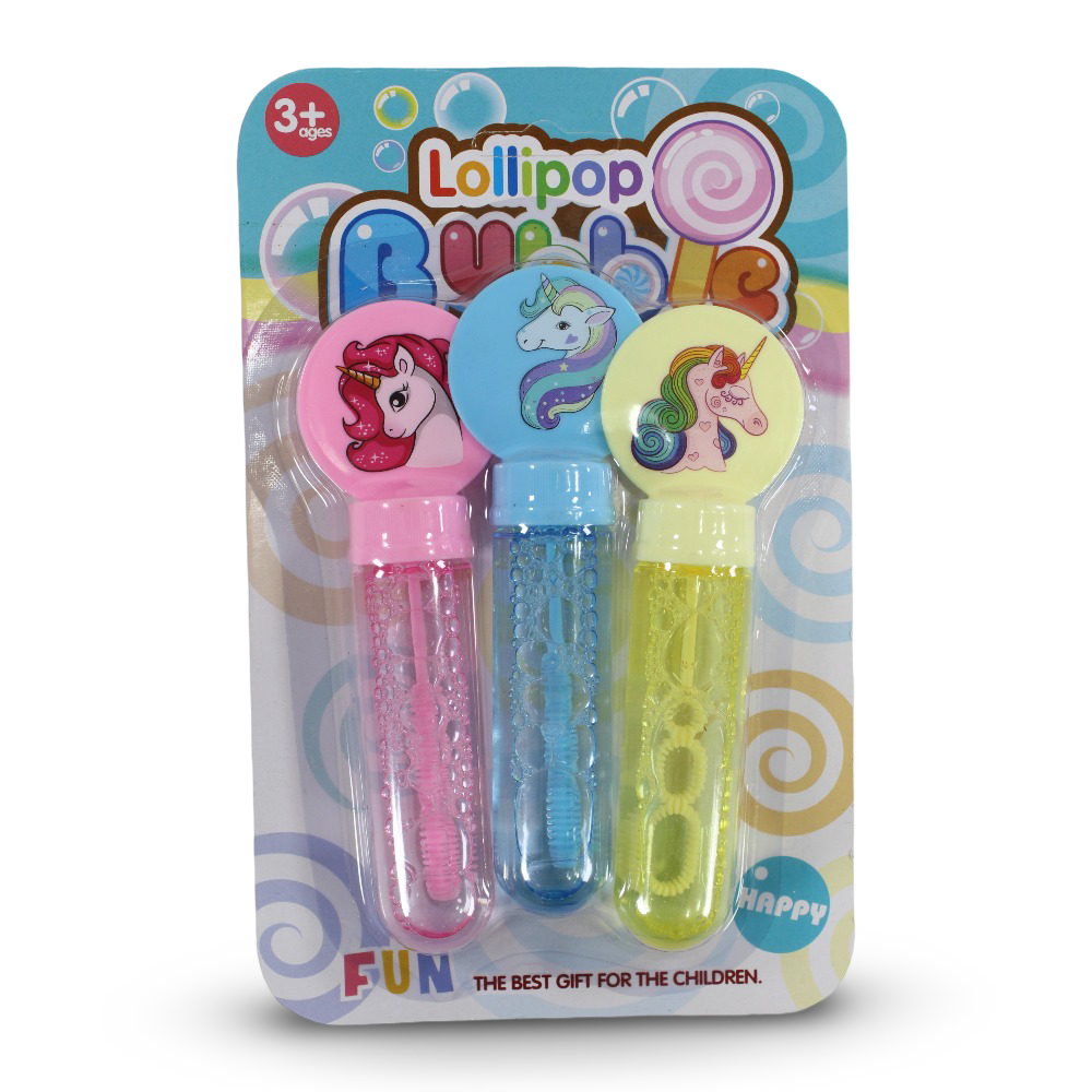 Unicorn Lollipop Bubble Set – 3 Pieces