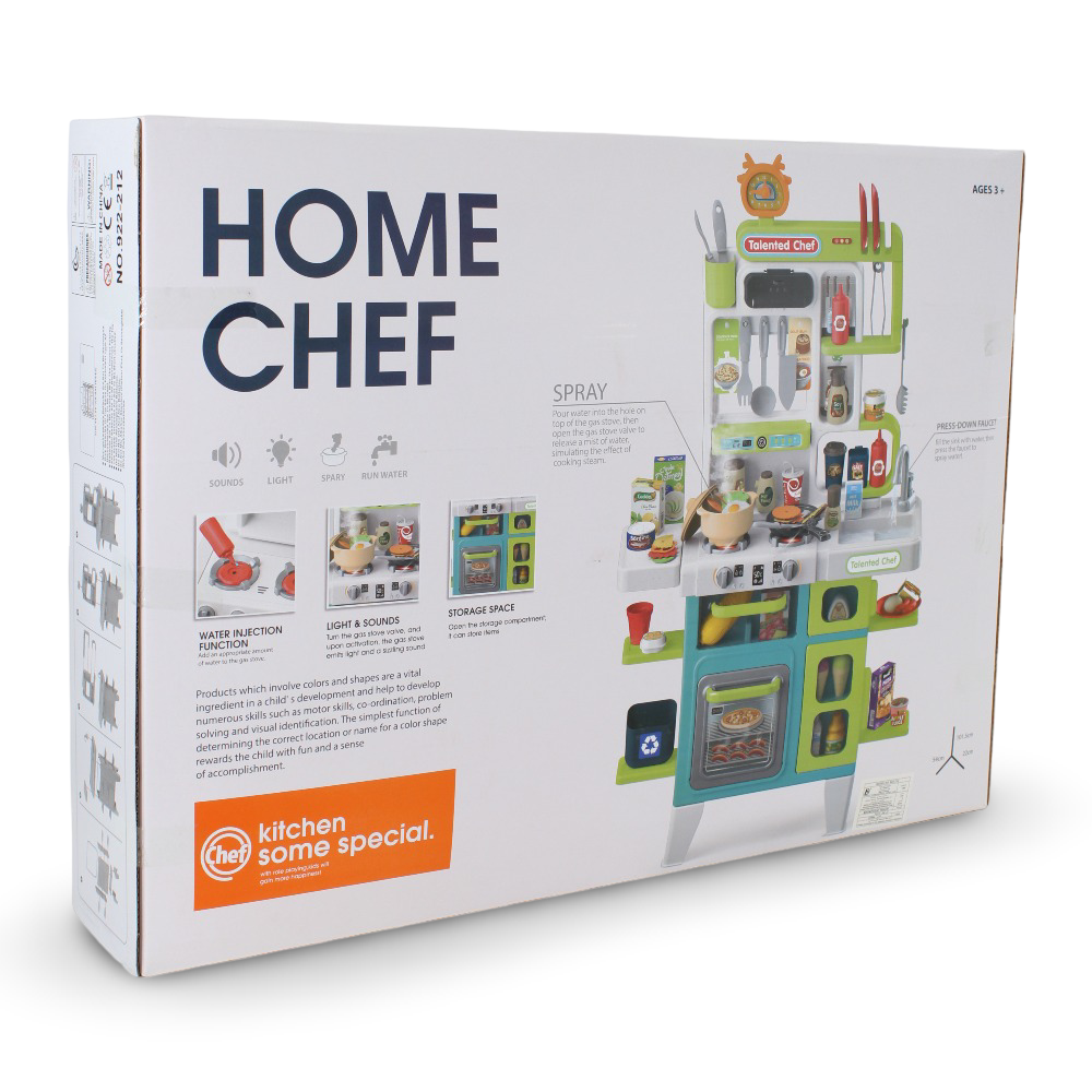 Kitchen Playset with Lights & Sounds – 104 Pieces Pretend Play Set