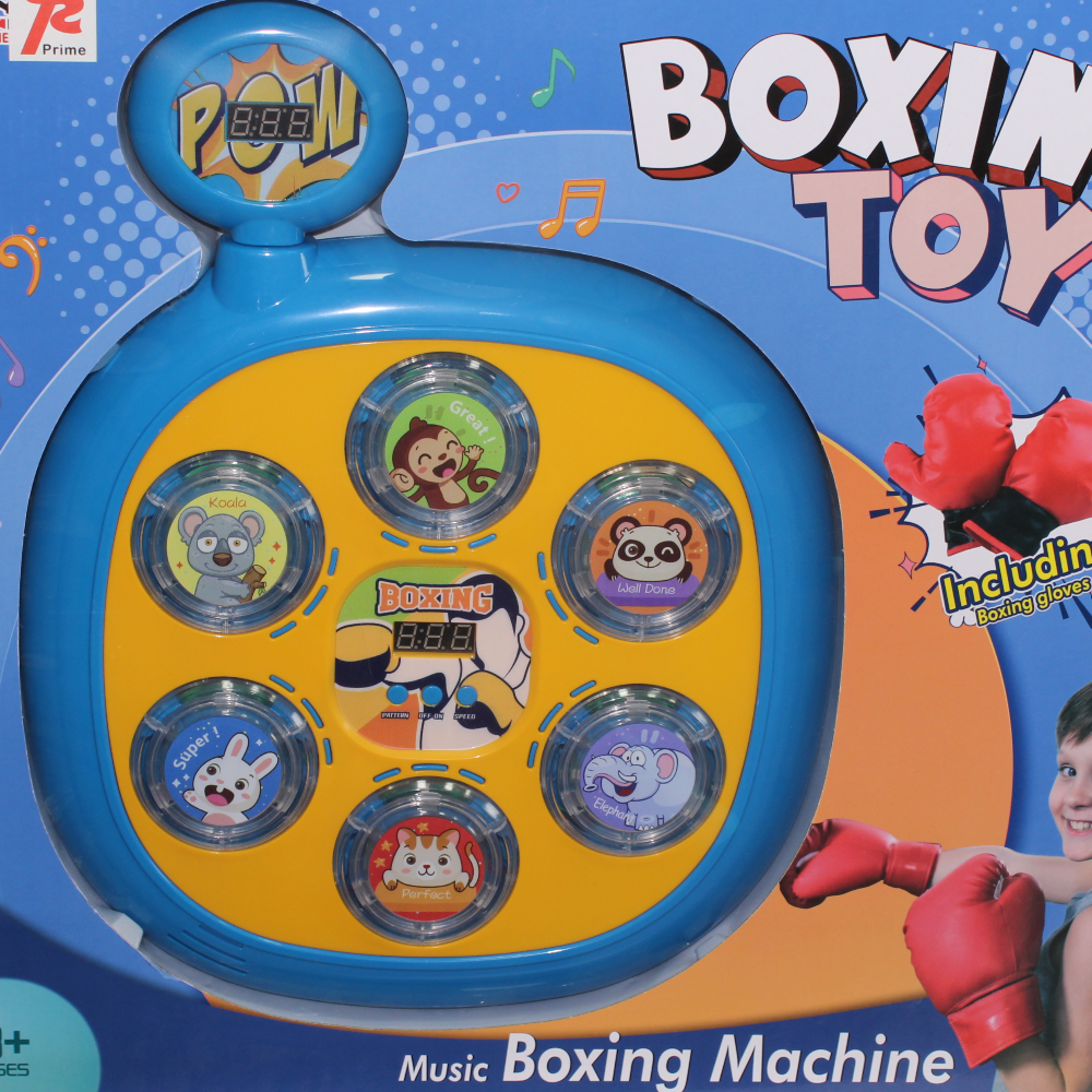 Electronic Music Boxing Machine Toy – Blue Interactive Punch Game